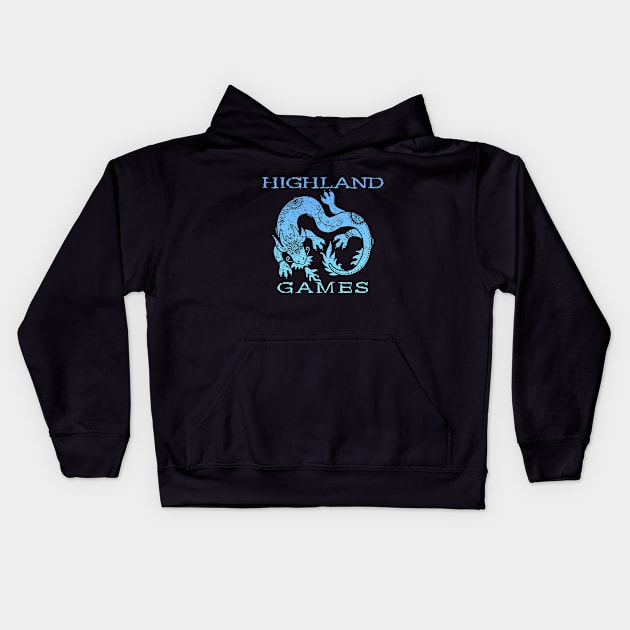 Scottish Highland Games With Dragon Kids Hoodie by Pine Hill Goods